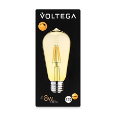 Лампа светодиодная филаментная Voltega 271 E27 8W 2700K желтая 8514 2