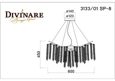 Подвесная люстра Divinare Salice 3133/01 SP-8 1