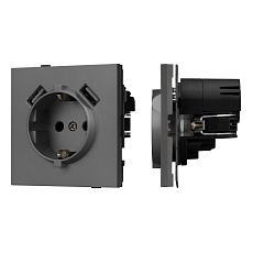 Механизм розетки с USB зарядкой SCT-TENDO-MUAA-SFPL-GR (230V, 16A) Arlight 054605