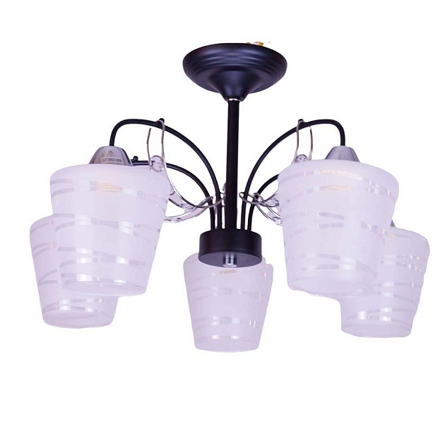 Потолочная люстра ЭкономСвет 12135/5BK+CR WT Фото № 1