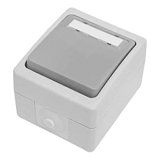 Выключатель одноклавишный Stekker Велена белый/серый PSW10-214-54 49736 5