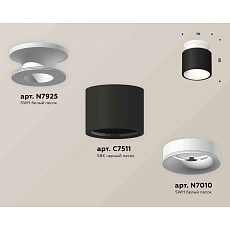 Комплект накладного светильника Ambrella light Techno Spot XS7511041 SBK/SWH черный песок/белый песок (N7925, C7511, N7010) 1