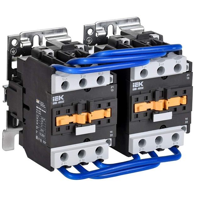 Контактор КМИ-46532 реверс 65А 400В/АС3 2NO.2NC IEK KKM43-065-400-22-1 Фото № 1