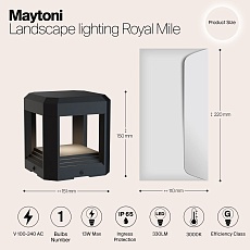 Ландшафтный светодиодный светильник Maytoni Royal Mile O019FL-L13GR3K 1