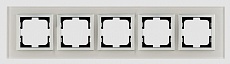 Рамка 5-постовая Mono Electric Style Glass белое стекло 107-710000-164