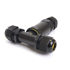 Соединитель-коннектор для проводов LD530, 3-контактный, водонепроницаемый (клемма 3pin), черный 49116 3