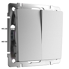 Выключатель Werkel двухклавишный серебро W1120065 4690389195686 1