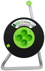 Удлинитель силовой ЭРА GREEN LINE KAT-2x1.5-40m Greenline на катушке пластик 4 розетки без заземления 40м ПВС 2x1.5мм2 Б0065088 1