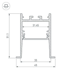 Профиль Arlight SL-Comfort-4551-F-2000 Anod Black 031766 1