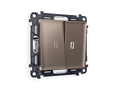 Комплект механизма 2-кл выключателя AMBRELLA VOLT с подсветкой 3200K ALFA Темная бронза матовый QUANT (AP6340, VM115, G11Y) MA634010