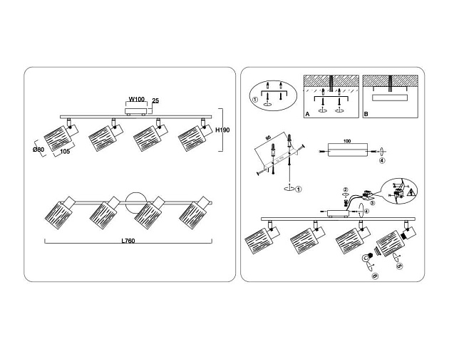 Настенно-потолочный спот Ambrella light TRADITIONAL TR8670 изображение 5 Настенно-потолочный спот Ambrella light TRADITIONAL TR8670 Фото № 5