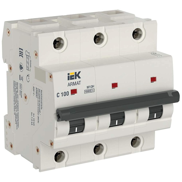 ARMAT Автоматический выключатель M10H 3P C 100А IEK AR-M10H-3-C100 Фото № 1