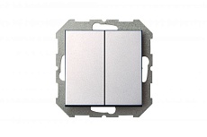 Выключатель жалюзи двухклавишный Liregus Epsilon серебро 28-1763 3