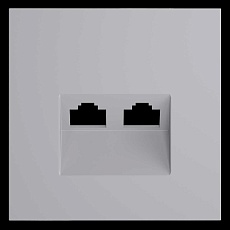 Накладка для розетки компьютерной двойной RJ45+RJ45 кат.6, S70 (серый) Voltum VLS001416 1