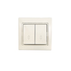 Выключатель проходной двойной Lezard Mira кремовый со вставкой 701-0303-106