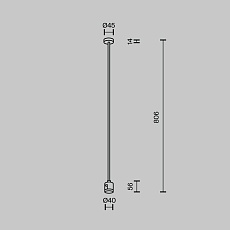 Крепление потолочное Long 760мм Maytoni Technical TRA159C-IPCL1-PT 4