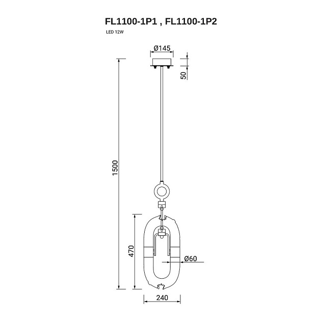 Подвесной светильник Fluorite Anelli FL1100-1P2 Фото № 2
