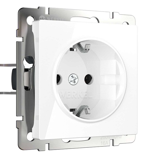 Розетка с заземлением Werkel белый W1171001 4690389155116 изображение 1 Розетка с заземлением Werkel белый W1171001 4690389155116 Фото № 1