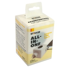 Разветвитель сетевой Stekker 3гн с/з 2хUSB A+Type C ADP16-33-21 49231 3
