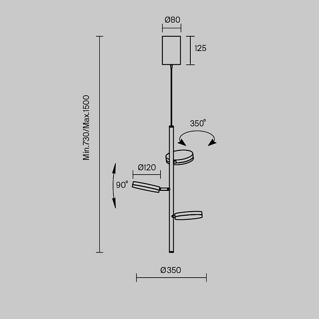 Подвесная светодиодная люстра Maytoni Fad MOD070PL-L18B3K изображение 3 Подвесная светодиодная люстра Maytoni Fad MOD070PL-L18B3K Фото № 3