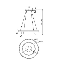 Подвесной светодиодный светильник Maytoni Rim MOD058PL-L55BSK 5