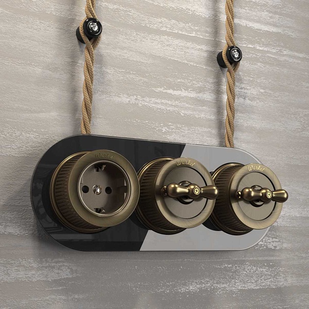 Розетка с заземлением Werkel Ретро бронзовый W5771012 4690389166549 изображение 3 Розетка с заземлением Werkel Ретро бронзовый W5771012 4690389166549 Фото № 3