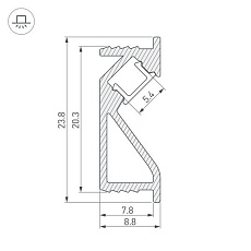 Профиль Arlight SL-BEVEL-2000 ANOD0 031120(1) 1