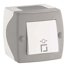 Кнопка звонка Mono Electric Octans IP20 бело-серый 104-020001-107