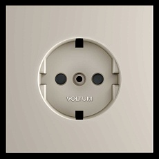 Накладка для розетки с заземлением и защитными шторками S70 (кашемир) Voltum VLS000703 1