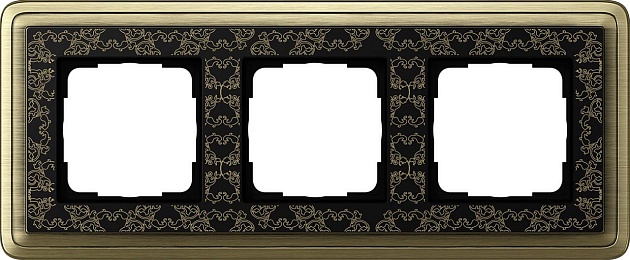 Рамка 3-постовая Gira ClassiX Art бронза/черный 0213662 фото 