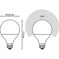 Лампа светодиодная Gauss E27 22W 6500K матовая 105102322 1