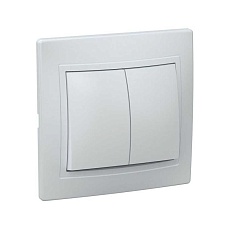 Выключатель двухклавишный IEK Kvarta белый EVK20-K01-10-DM
