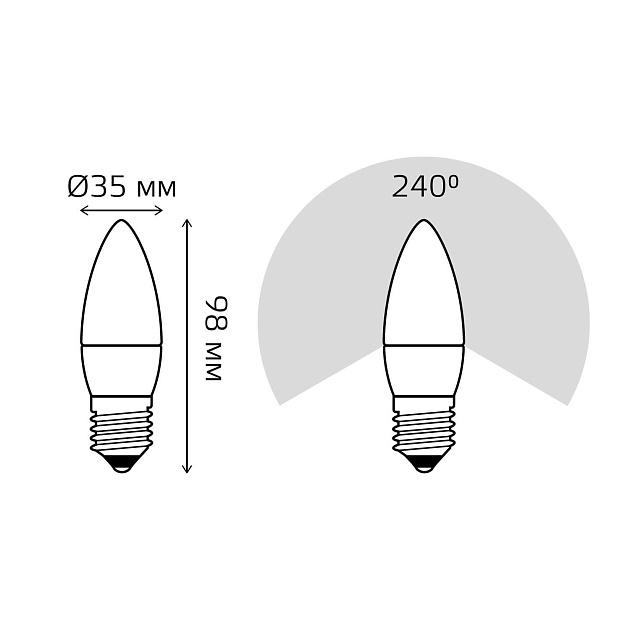 Лампа светодиодная Gauss E27 6W 3000K матовая 33216 фото 2