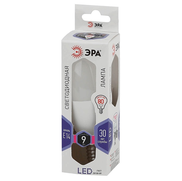 Лампа светодиодная ЭРА E14 9W 6000K матовая LED B35-9W-860-E14 Б0031403 фото 3