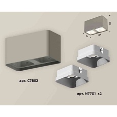 Комплект накладного светильника Ambrella light Techno Spot XS7852001 SGR/SWH серый песок/белый песок (C7852, N7701) 2