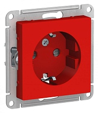 Розетка 2К+З Systeme Electric AtlasDesign 16A 250V со шторками красная ATN002045