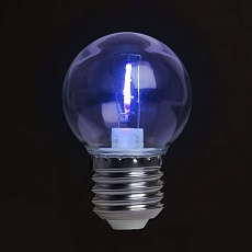 Лампа светодиодная Feron E27 2W синий прозрачная LB-383 48934 3