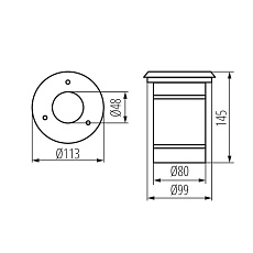 Грунтовый светильник Kanlux BERG DL-10O 7172 3