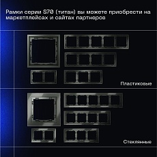 Выключатель с самовозвратом встраиваемый Voltum S70 двухклавишный 10А, (титан) VLS020606 2