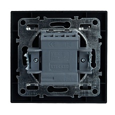 Переключатель одноклавишный Stekker Эрна черный PSW10-9005-03 39619 2