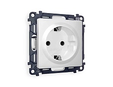 Комплект механизма электрической розетки AMBRELLA VOLT  ALFA Белый глянец с/з с шторками QUANT (AP1070, VM141) MA107010