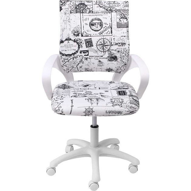 Детское кресло AksHome Ricci серый, кругосветное путешествие, ткань 72602 изображение 12 Детское кресло AksHome Ricci серый, кругосветное путешествие, ткань 72602 Фото № 12