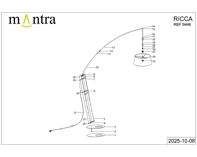 Торшер Mantra Ruti Ricca 9446+9447 Фото № 4