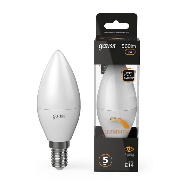 Лампа светодиодная Gauss E14 6.5W 3000К матовая 103101107 Фото № 11
